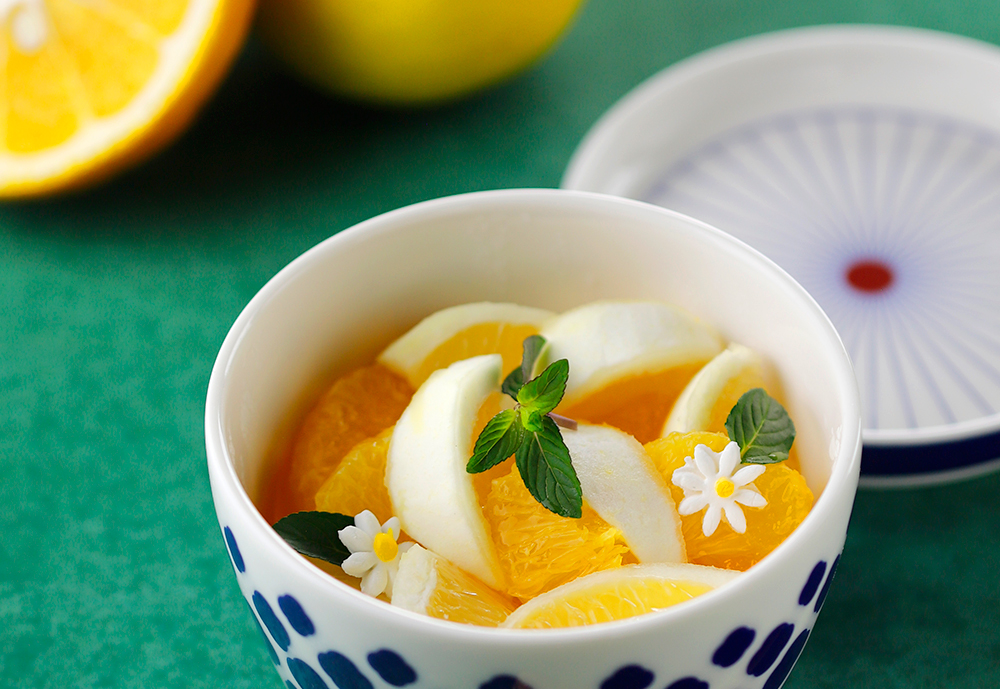 日向夏と甘夏のパンナコッタ